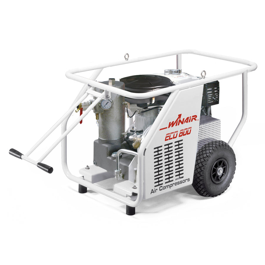 Mobiler Benzin-Schraubenkompressor ECO 800 HDM/HDE, Honda Benzinmotor GX270, 9 PS, 800 l/min, max. 6/7 bar Betriebsdruck