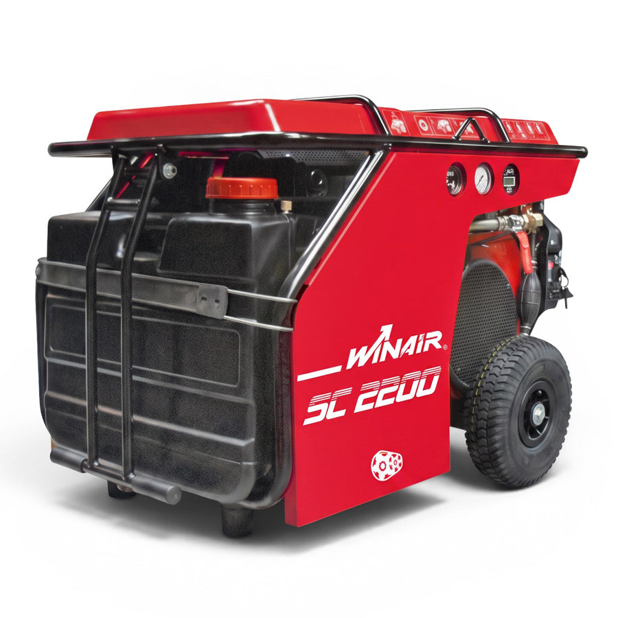 Mobiler Benzin-Schraubenkompressor SC 2200 HDE, Honda Benzinmotor GX690, 22 PS, 2200 l/min, max. 7 bar Betriebsdruck