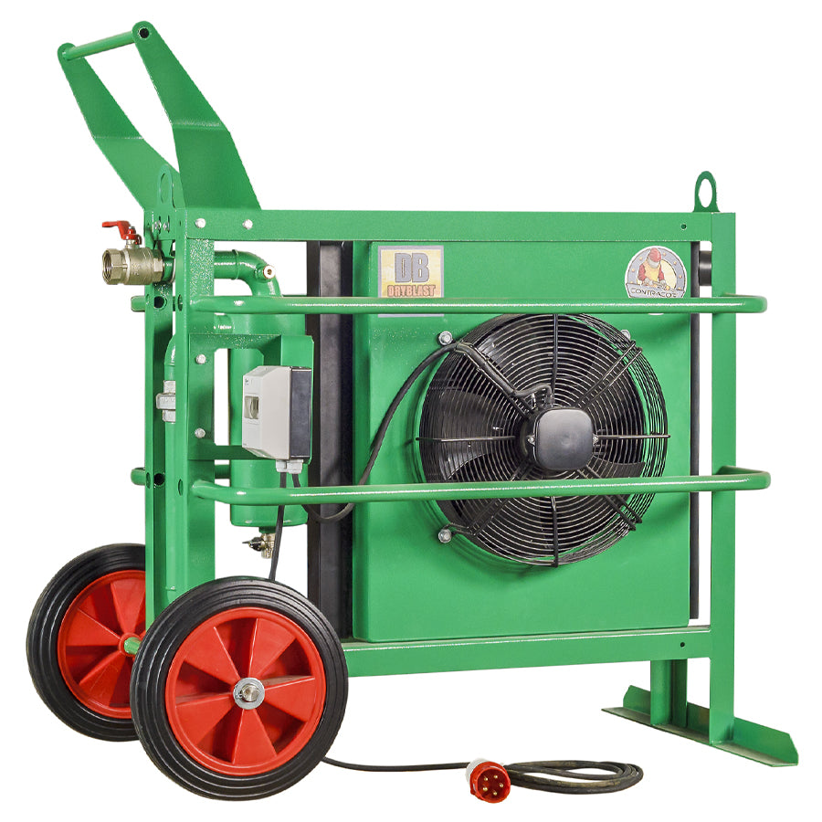 Contracor Mobile Compressed Air Aftercooler DryBlast DBE, electric drive, max. 12 bar operating pressure, max. flow rate of 3 to 25 m³/min