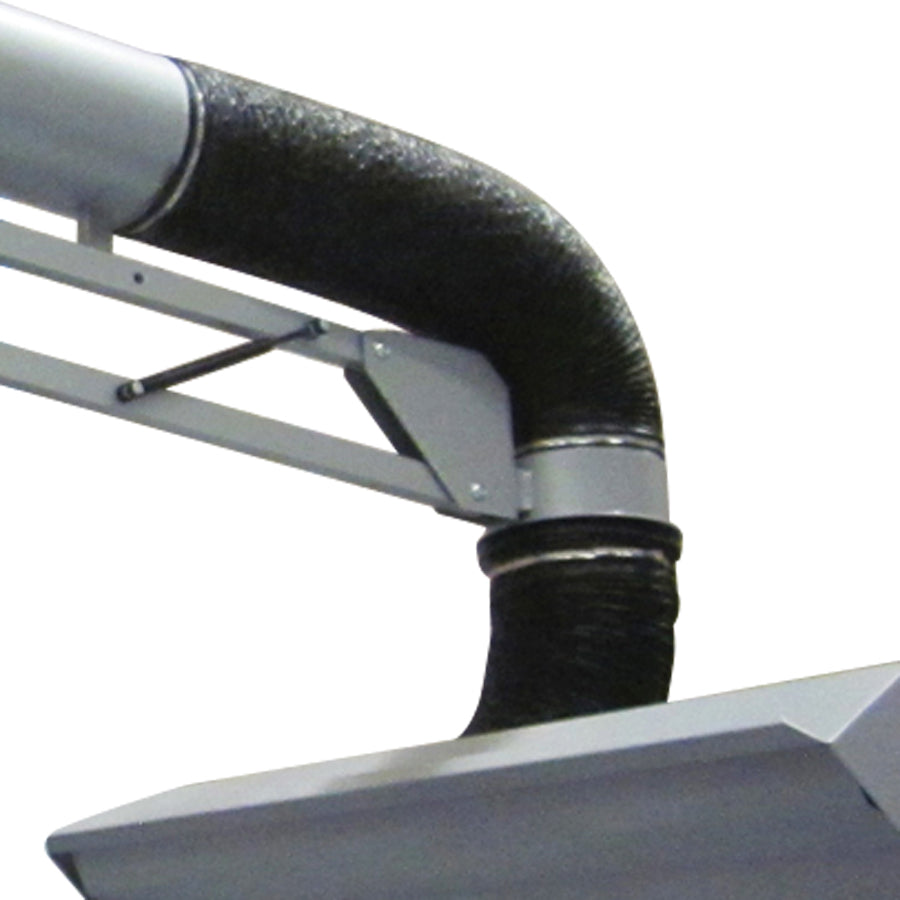 Gram Clean Air Extraction Arm with Swiveling Extraction Hood LE, Wall Bracket and Swivel Joint, Powder Coated Steel Pipe Ø 200 mm, Lengths from 3 to 6 m