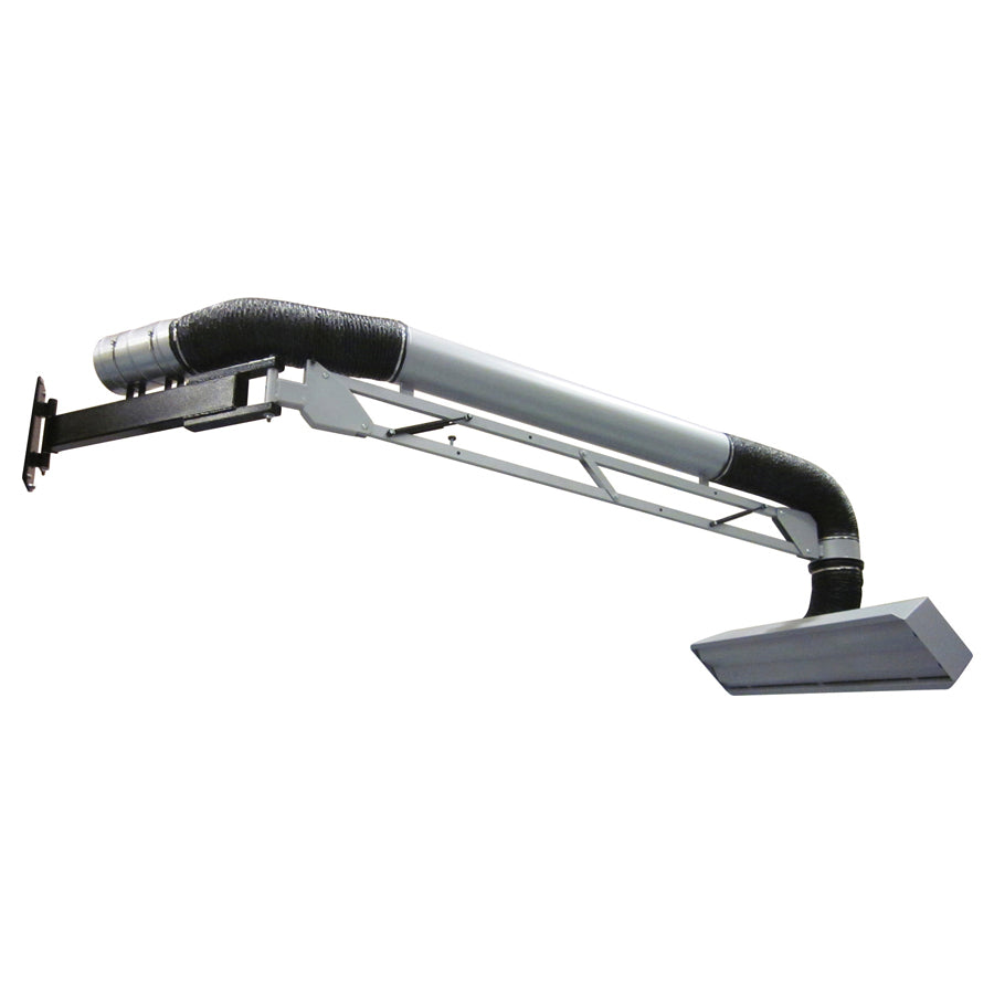 Gram Clean Air Extraction Arm with Swiveling Extraction Hood LE, Wall Bracket and Swivel Joint, Powder Coated Steel Pipe Ø 200 mm, Lengths from 3 to 6 m