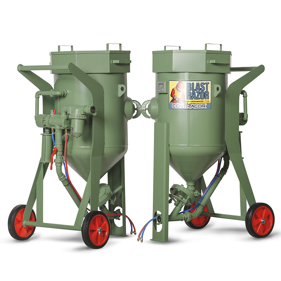 Contracor Pressure Blasting Device Blastrazor Z-100RC (100 liters), with 20m Remote Control Hose and Hand Lever DMH, optionally combinable with additional accessories