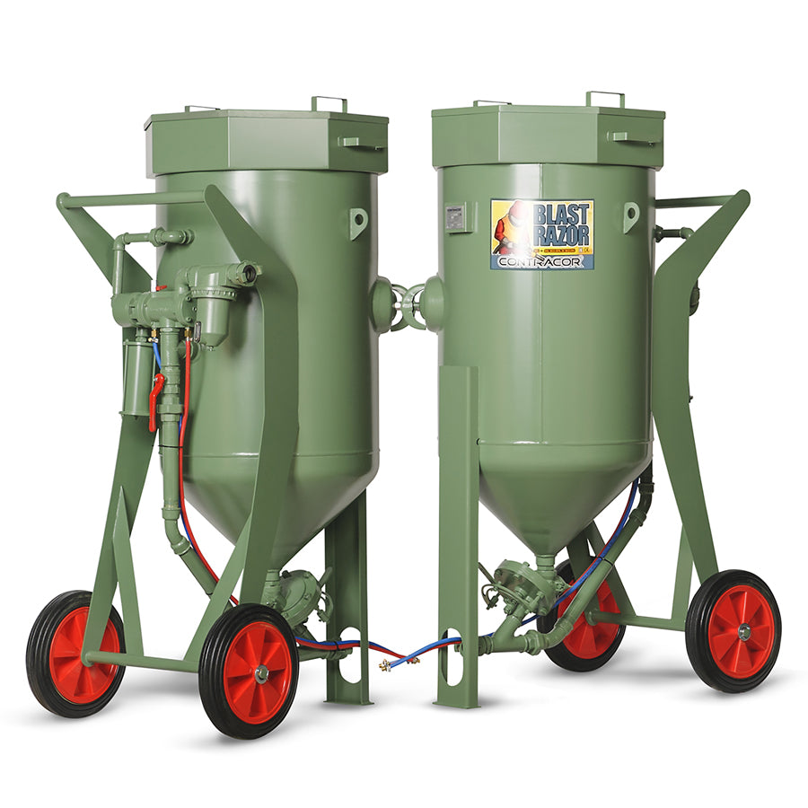 Contracor Pressure Blasting Device Blastrazor Z-200RC (200 liters), with 20m Remote Control Hose and Hand Lever DMH, optionally combinable with additional accessories