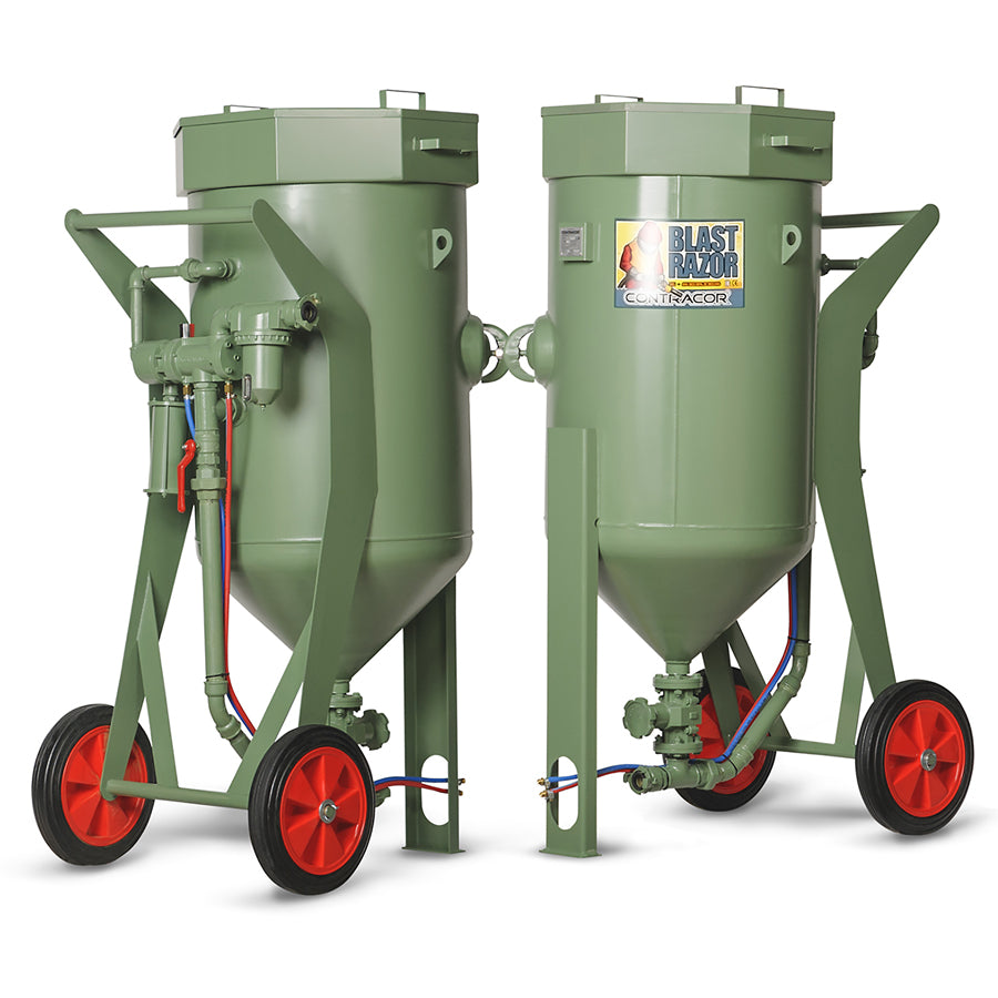 Contracor Pressure Blasting Device Blastrazor Z-200RCS (200 liters), with 20m Remote Control Hose and Hand Lever DMH, optionally combinable with additional accessories