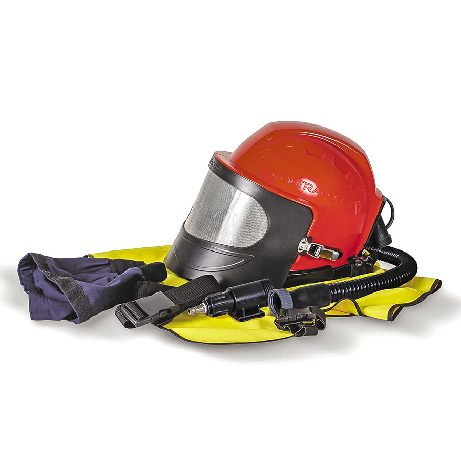 Contracor Sandblasting Helmet Aspect with Nylon Cape and Regulating Valve