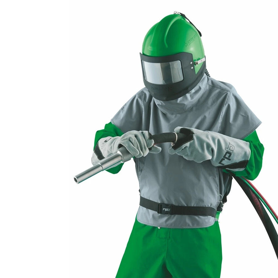 rpb Safety Sandblasting Helmet Nova 2000 with Nylon or Leather Cape and Regulating Valve