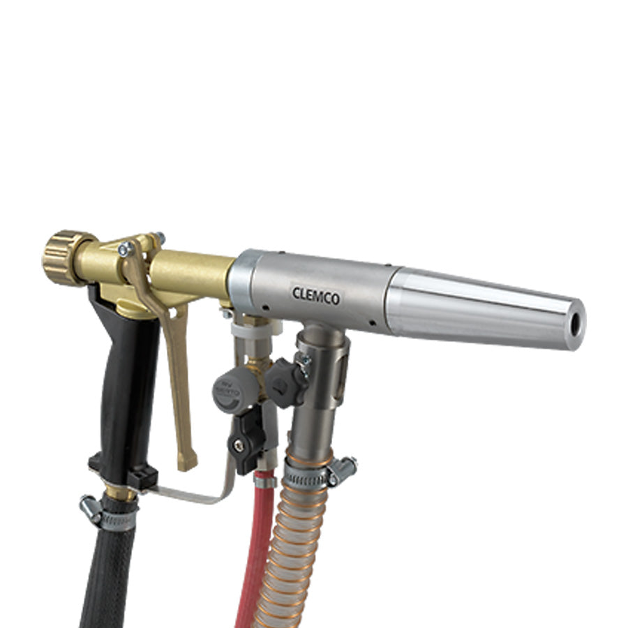 Clemco Sandblasting Gun Power-Injector Universal with Abrasive Suction Lance, 5m Abrasive Hose, 5m Air Hose, and 5m Water Hose