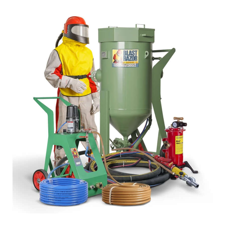 Druckstrahlgerät Blastrazor Nass-Strahlsystem-200 (200 Liter) Wet Blast, Komplettset mit Schutzausrüstung
