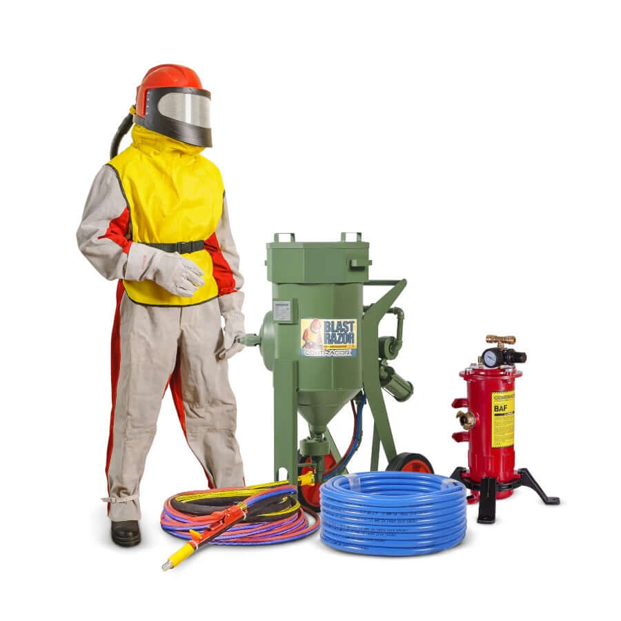 Druckstrahlgerät Blastrazor Strahlsystem-25 (25 Liter), Komplettset mit Schutzausrüstung