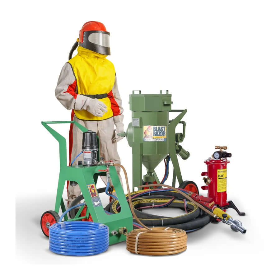 Druckstrahlgerät Blastrazor Nass-Strahlsystem-25 (25 Liter) Wet Blast, Komplettset mit Schutzausrüstung