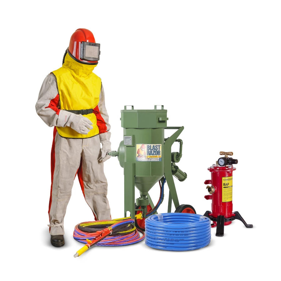 Druckstrahlgerät Blastrazor Strahlsystem-25 (25 Liter), Komplettset mit Schutzausrüstung