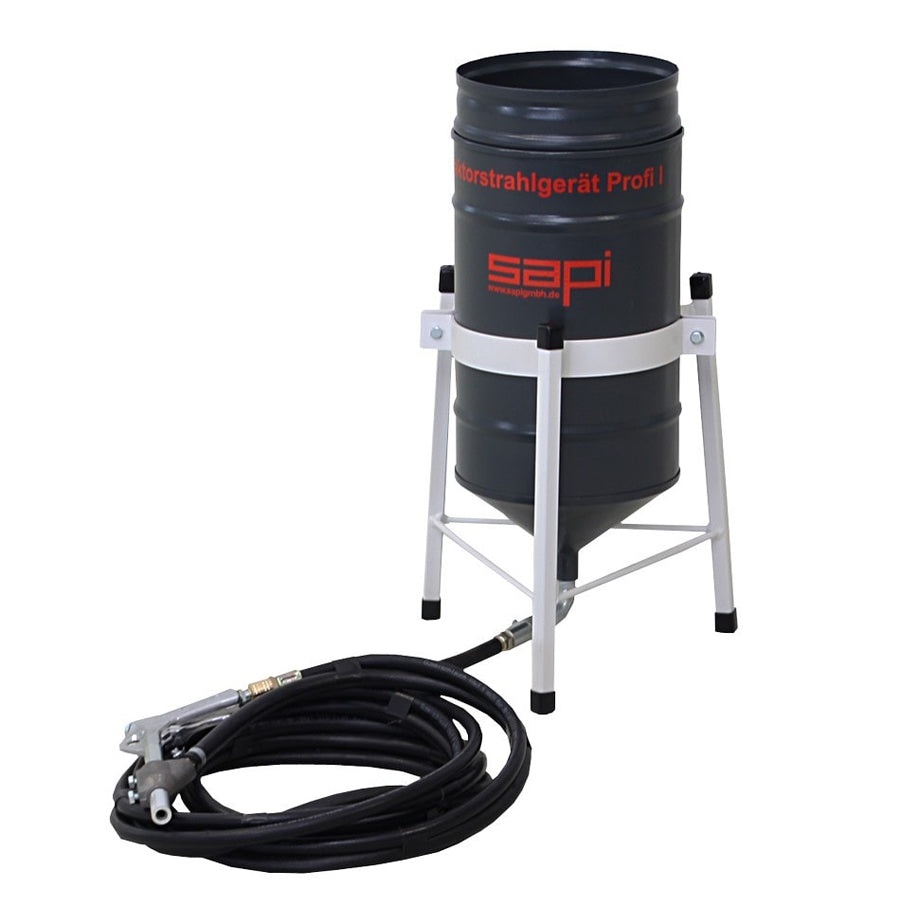 Sapi sandblasting gun Profi 1/2, 25 or 50 liters container, with 3m abrasive hose, 5m air hose, complete set