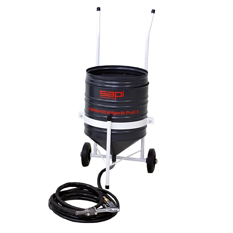 Sapi sandblasting gun Profi 1/2, 25 or 50 liters container, with 3m abrasive hose, 5m air hose, complete set