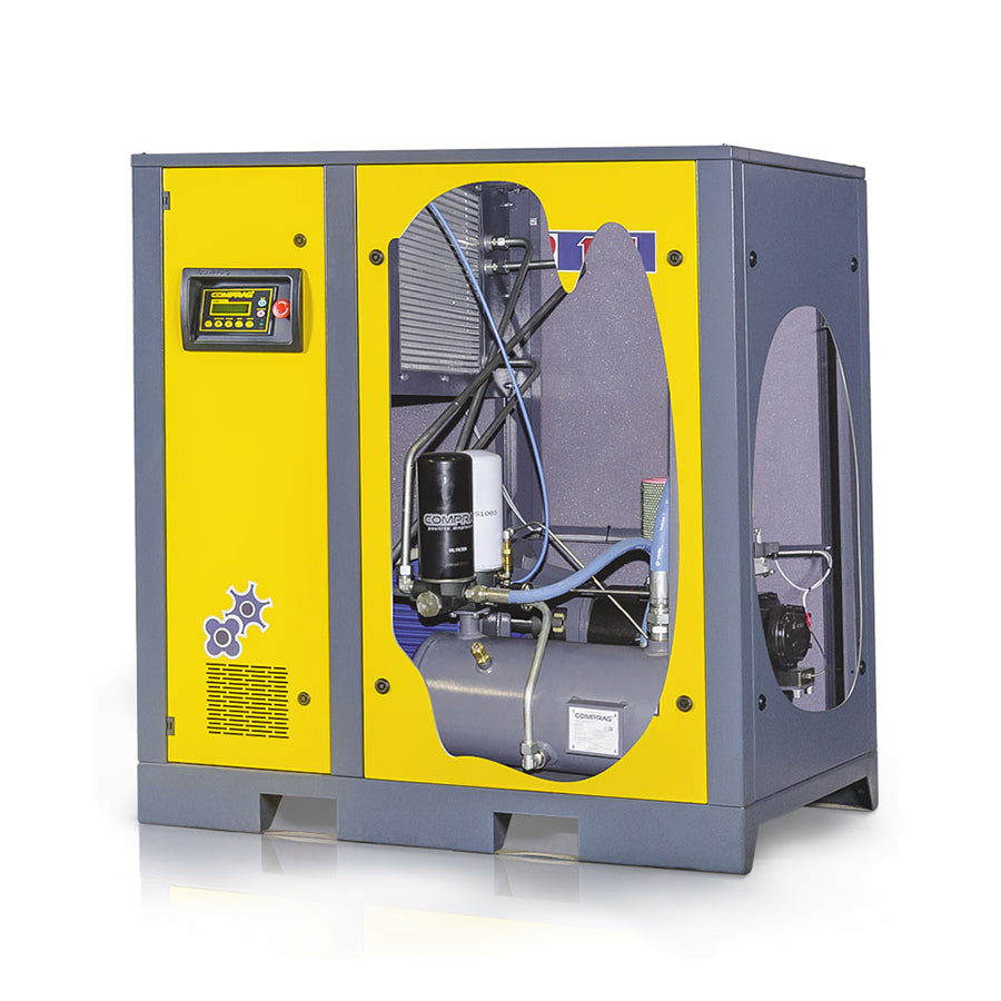 Comprag Screw Compressor D Series, 1:1 Direct Drive, 11 kW Drive Power, 1.3/1.5 m³/min Flow Rate, 8/10 bar Max. Operating Pressure