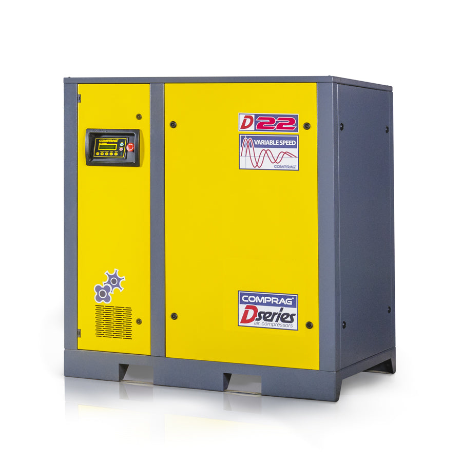 Comprag Screw Compressor DV Series, 1:1 Direct Drive, Speed Controlled, 22 kW Drive Power, 3.2/3.6 m³/min Flow Rate, 8/10 bar Max. Operating Pressure