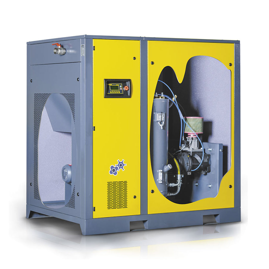 Comprag Schraubenkompressor F-Serie, 30 kW Antriebsleistung, 3,7/4,5/5 m³/min Volumenstrom, 13, 10 oder 8 bar max. Betriebsdruck