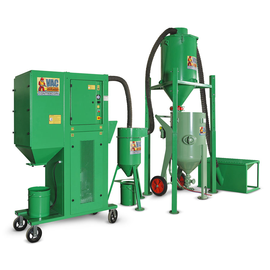 Contracor Abrasive Recovery System VAC-7HS with Storage Silo and Dust Pre-Separator CS-500, Complete Set