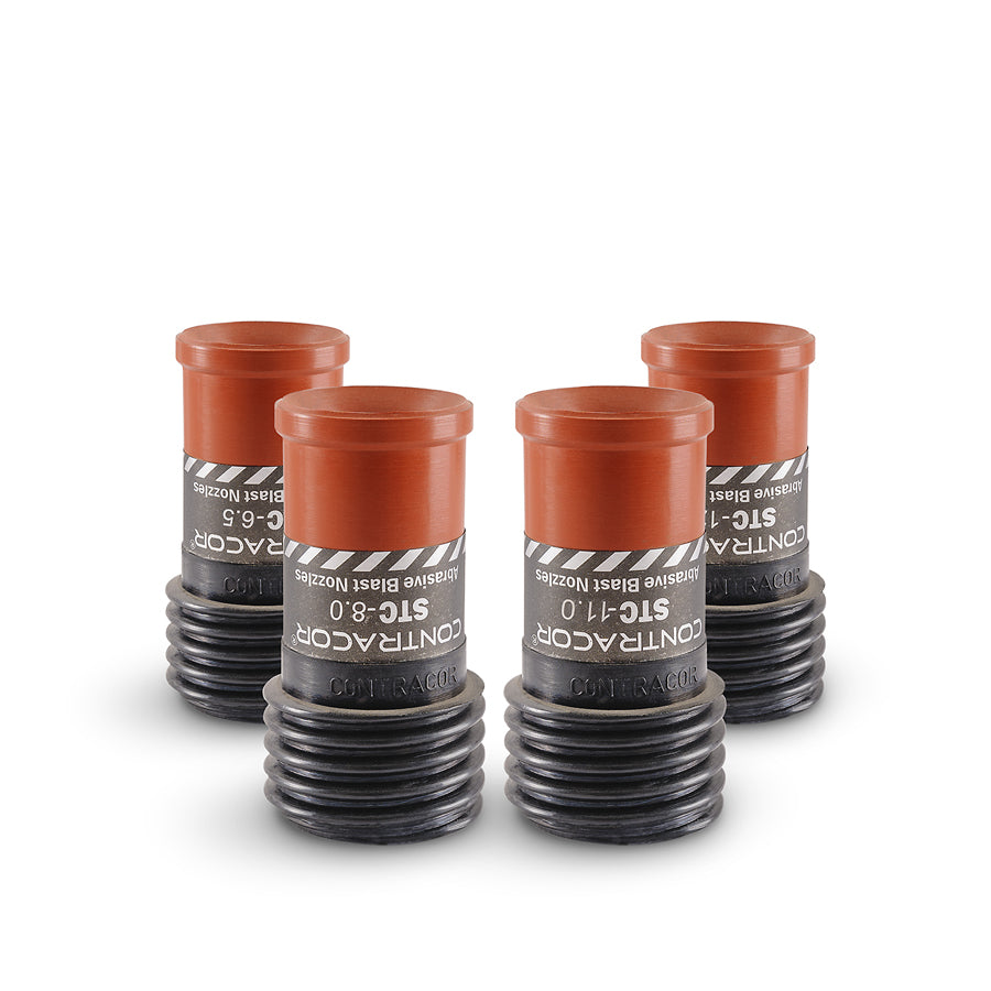 Contracor Venturi Sandblasting Nozzle STC, Tungsten Carbide, short, 50 mm coarse thread, nozzle opening 5 to 12.5 mm