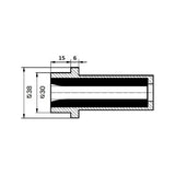 Düsenprofi Flange Sandblasting Nozzle, Boron Carbide, nozzle opening 6 to 12 mm