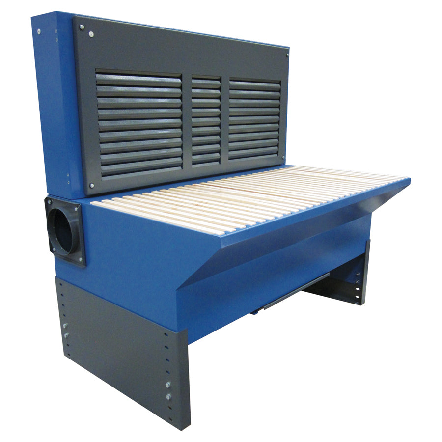 Gram Clean Air Extraction Table UF-B, Additional Extraction through Rear Wall, Widths from 1000 to 3000 mm, Depth 1000 or 1250 mm, Various Table Tops