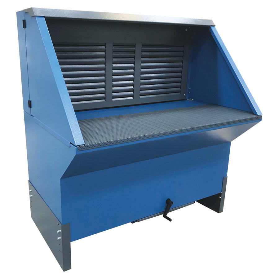 Gram Clean Air Extraction Table UFPR-BS with Fan and Rear Wall with Extraction, Ceiling and Side Walls, Widths from 1000 to 3000 mm, Depth 1000 or 1250 mm, Various Table Tops
