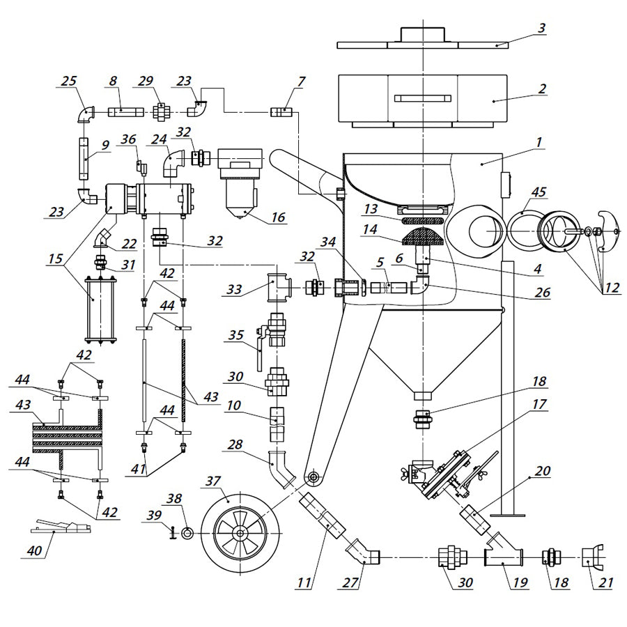 Spare Parts Contracor Pressure Blasting Device BlastRazor Z-200RC (200 Liters)