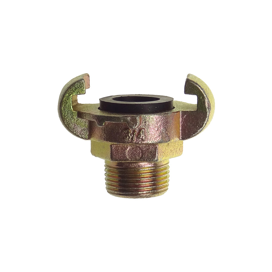 Krause K+K external thread coupling with NBR rubber seal, DIN 3489, ductile iron, galvanized, max. PN 10, sizes G 1/4" to G 1 1/4"