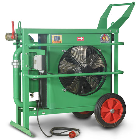 Contracor Mobile Compressed Air Aftercooler DryBlast DBE, electric drive, max. 12 bar operating pressure, max. flow rate of 3 to 25 m³/min
