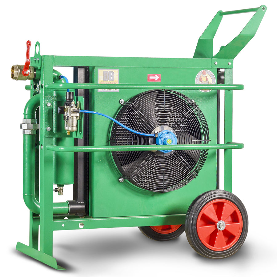 Contracor Mobiler Druckluft-Nachkühler DryBlast DBP, pneumatischer Antrieb, max. 12 bar Betriebsdruck, max. Volumenstrom von 3 bis 25 m³/min
