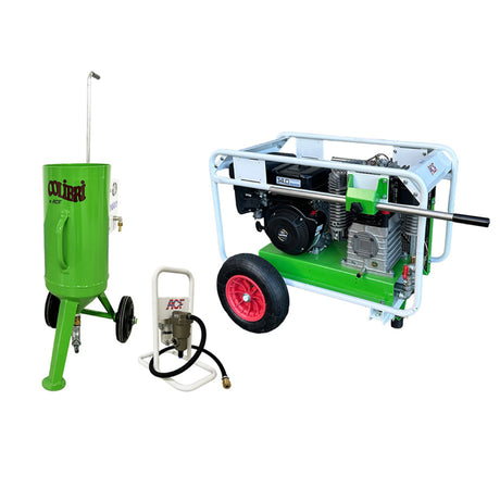 ACF Low Pressure Blasting Device Colibri, 8 Liter capacity, 0.5 to 7 bar blasting pressure, also available as a complete set with compressor