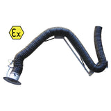 Gram Clean Air Extraction Arm LGF-A for ATEX Zone 21/2 (2D/2G) with Wall Bracket, Swivel Joint and Direct Hose Connection, Hose S9-A Ø 80 to 160 mm, Lengths from 1 to 9 m