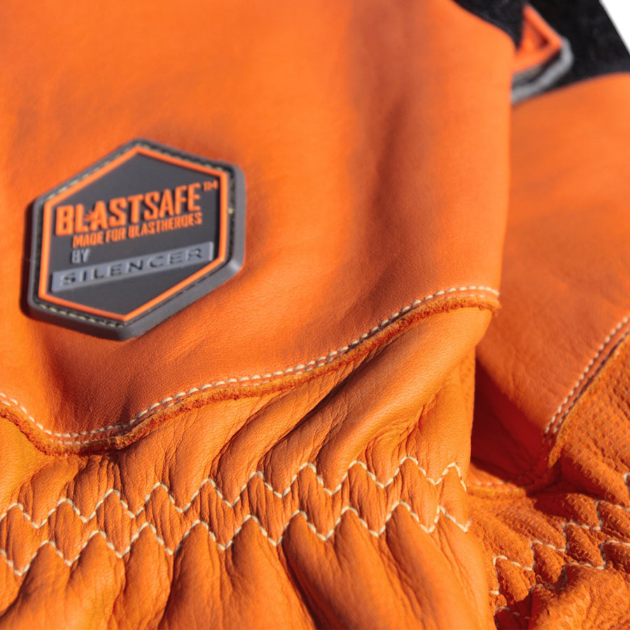 Silencer sandblasting gloves Blastsafe™ IRONGRIP, leather, size 8 (M) to 12 (XXXL)