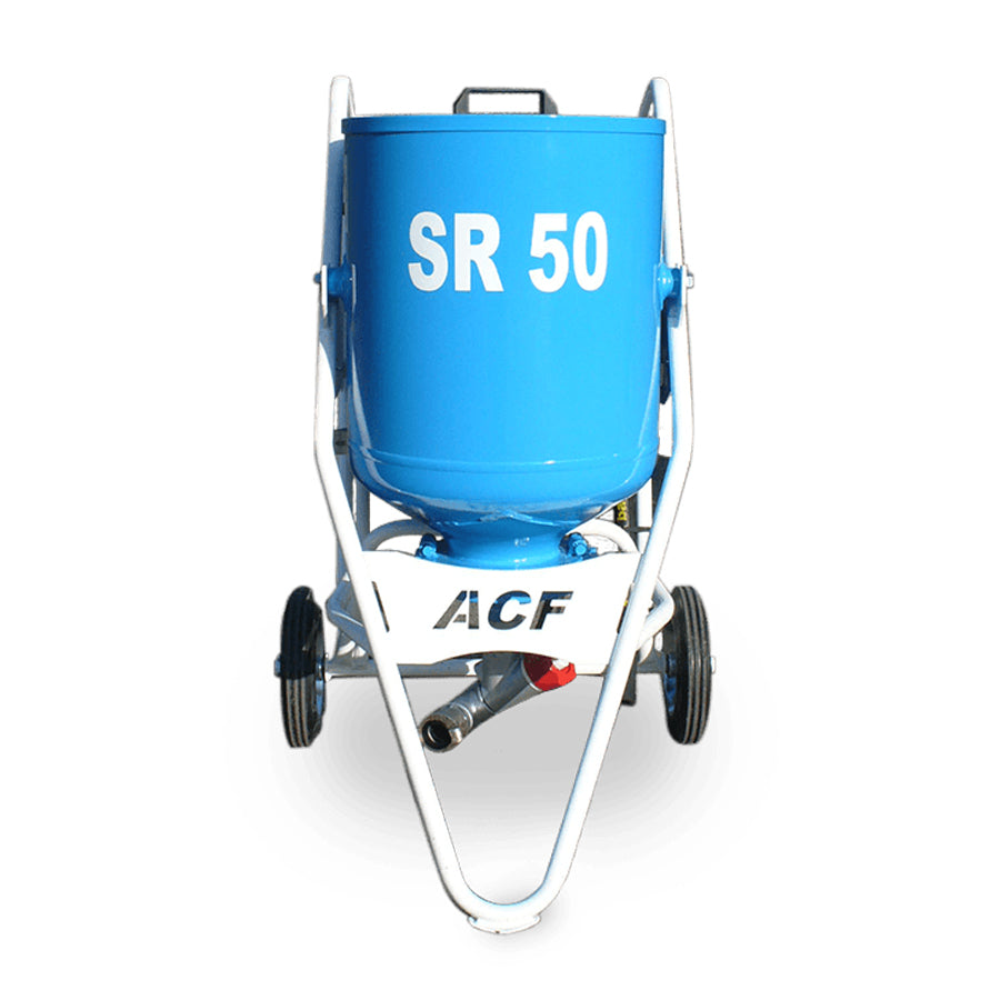 ACF Pressure Blasting Device SR, 50 or 90 Liter, very robust design, also available as a complete set with protective equipment