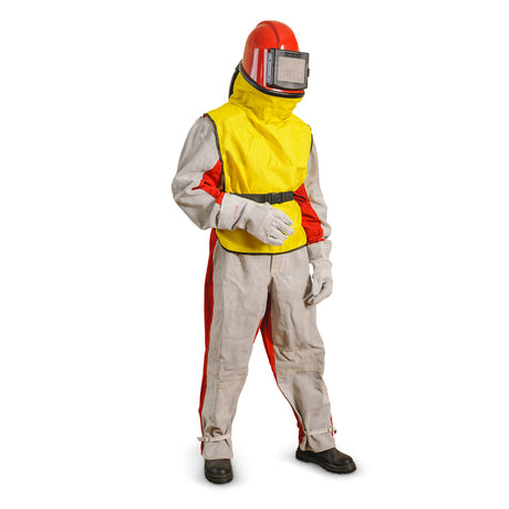 Contracor Sandblasting Helmet Comfort with Nylon Cape and Regulating Valve