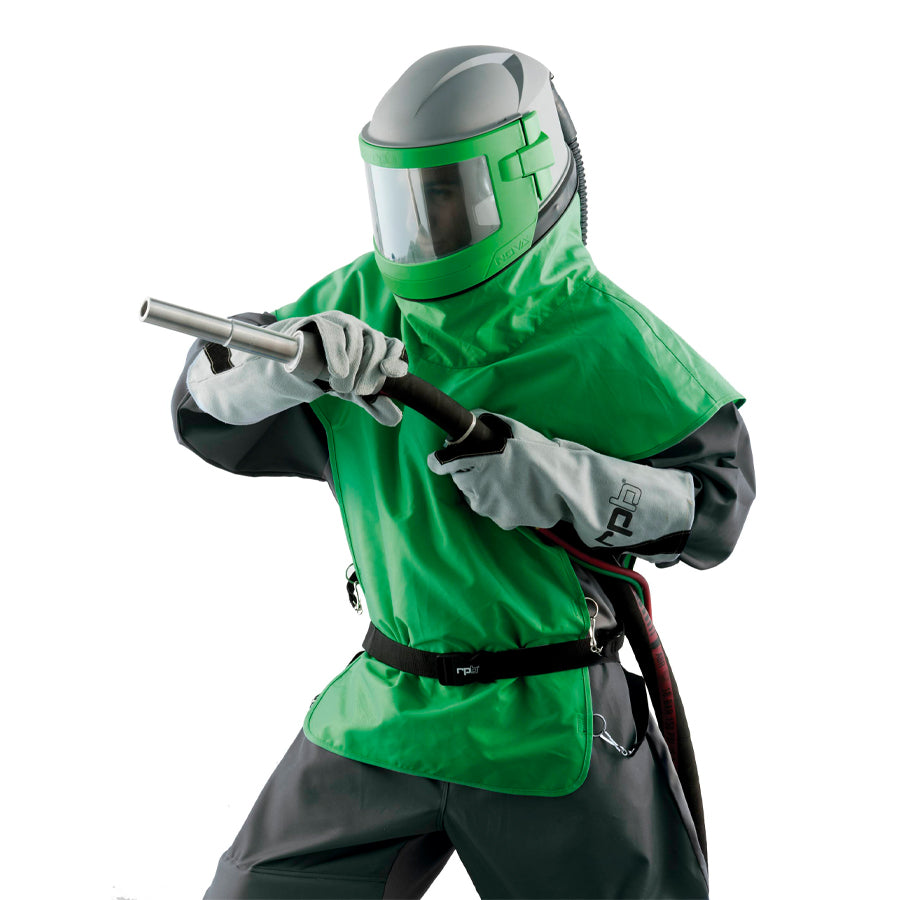rpb Safety Sandblasting Helmet Nova 3 with Nylon or Leather Cape and Regulating Valve