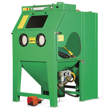 Contracor Pressure Blast Cabin CAB-P with automatic filter cleaning and abrasive preparation, 2 sizes