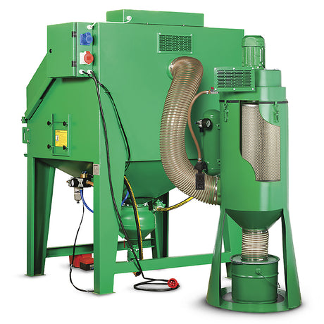 Contracor Pressure Blast Cabin ECO-PF with filter system, automatic filter cleaning, pass-through openings and rubber lining, 4 sizes