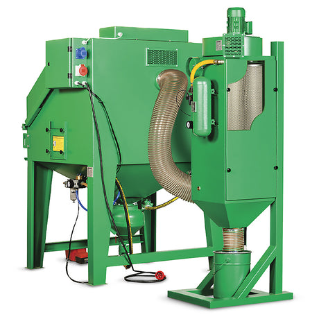 Contracor Pressure Blast Cabin ECO-PL with stronger filter, automatic filter cleaning, pass-through openings and rubber lining, 4 sizes
