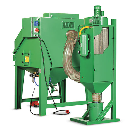 Contracor Suction Blast Cabin ECO-SL with stronger filter, automatic filter cleaning, pass-through openings, and rubber lining, 4 sizes