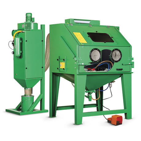 Contracor Suction Blast Cabin ECO-SL with stronger filter, automatic filter cleaning, pass-through openings, and rubber lining, 4 sizes