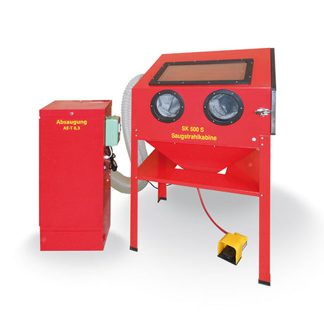 Radler & Ruf Suction Blast Cabinet SK-500S with Professional Nozzle and Carbide Blast Nozzle Ø 8 mm, optionally with Filter System
