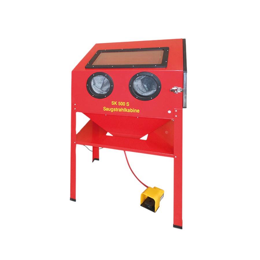Radler & Ruf Saugstrahlkabine SK-500S mit Profi-Strahlkopf und Hartmetall-Strahldüse Ø 8 mm, optional mit Filteranlage