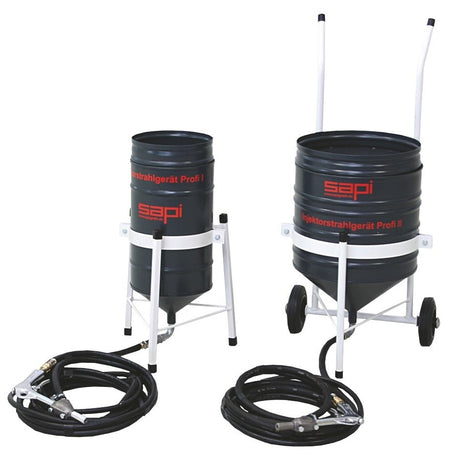 Sapi sandblasting gun Profi 1/2, 25 or 50 liters container, with 3m abrasive hose, 5m air hose, complete set