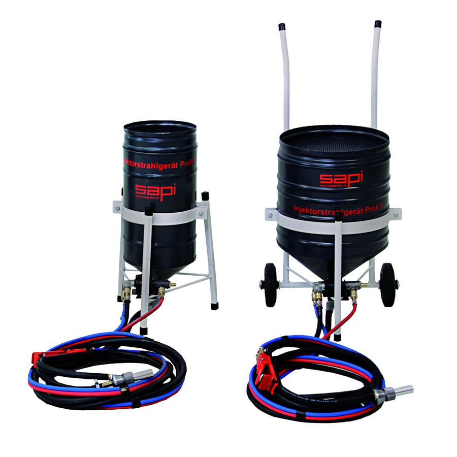 Sapi sandblasting gun Profi Turbo 1/2, 25 or 50 liters container, with 3m abrasive hose, 5m air hose, complete set