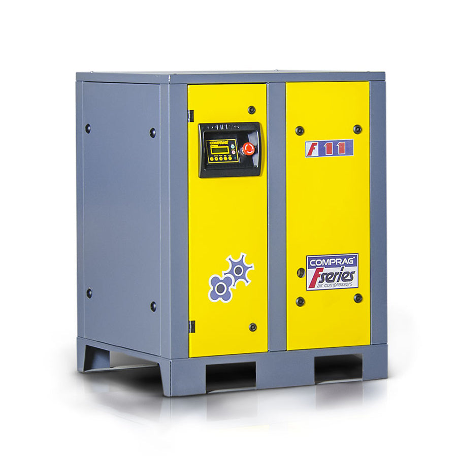 Comprag Screw Compressor F-Series, 11 kW Drive Power, 1.3/1.4/1.6 m³/min Flow Rate, 13, 10 or 8 bar max. Operating Pressure
