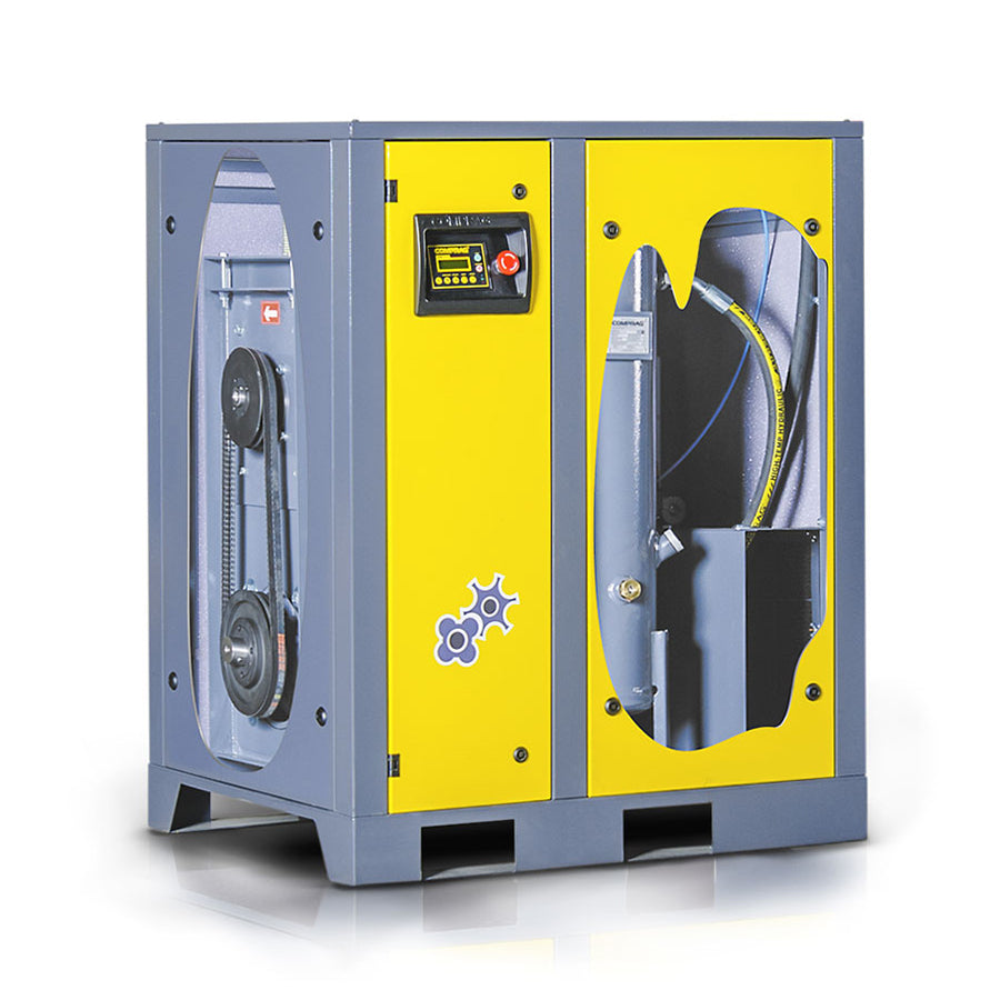 Comprag screw compressor F series, 22 kW drive power, 2.6/3/3.6 m³/min flow rate, 13, 10 or 8 bar max. operating pressure