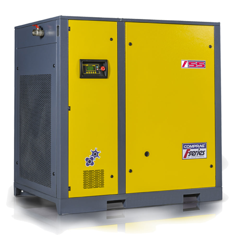 Comprag Schraubenkompressor F-Serie, 55 kW Antriebsleistung, 6,9/7,9/9 m³/min Volumenstrom, 13, 10 oder 8 bar max. Betriebsdruck