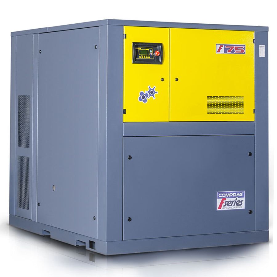 Comprag Screw Compressor F-Series, 75 kW Drive Power, 9.2/10.8/12.4 m³/min Flow Rate, 13, 10 or 8 bar max. Operating Pressure