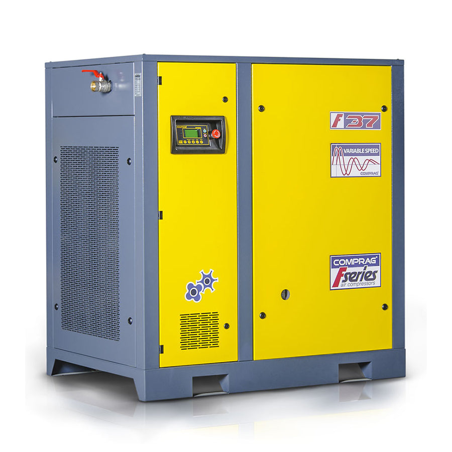 Comprag Schraubenkompressor FV-Serie, drehzahlgeregelt, 37 kW Antriebsleistung, 5,5/6,5 m³/min Volumenstrom, 5-8 oder 5-10 bar max. Betriebsdruck