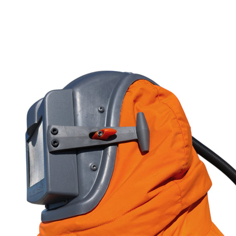 Silencer Sandblasting Helmet Blastsafe ORIGIN with integrated hearing protection, nylon cape and control valve, multiple variants